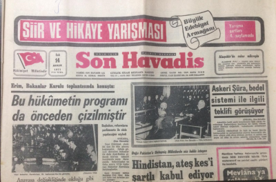 Son Havadis Gazetesi 14 Aralık 1971 - Erim, Bakanlar Kurulu Toplantısında Konuştu - GZ12846 - 1