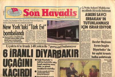 Son Havadis Gazetesi 14 Ekim 1980 - New Yorktaki Türk Evi Bombalandı - 6 İranlı Diyarbakır Uçağını Kaçırdı GZ92174 - 1
