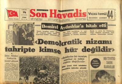 Son Havadis Gazetesi 14 Eylül 1966 - İstanbul Üniversitesinde Esas Kayıtlar Başlıyor GZ80557 - 1