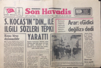 Son Havadis Gazetesi 14 Eylül 1971 - Bu Geceki Zorlu Yarış Fenerbahçe - GZ12193 - 2