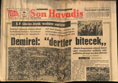 Son Havadis Gazetesi 14 Haziran 1965 - Topkapı Sarayında Define Aranmasına Yeniden Başlanıyor GZ124321 - 1