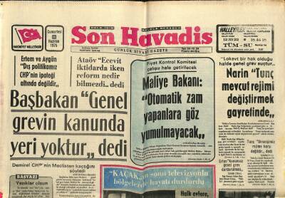 Son Havadis Gazetesi 14 Haziran 1975 - Onassis , Jackieye Miras Bırakmamak İçin Kanun Çıkartmış GZ120964 - 1