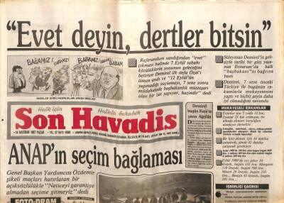 Son Havadis Gazetesi 14 Haziran 1987 - Anapın Seçim Bağlaması GZ56584 - 1
