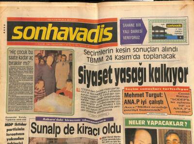 Son Havadis Gazetesi 14 Kasım 1983 - Ajda Pekkan da Vakkoramalı Oldu - Siyaset Yasağı Kalkıyor GZ102185 - 2