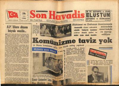 Son Havadis Gazetesi 14 Mart 1966 - Tarım Sayımı Yanlış Yapılmış GZ77420 - 1