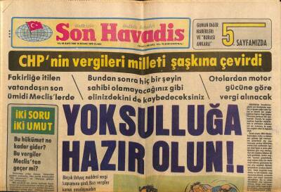 Son Havadis Gazetesi 14 Nisan 1978 - İstanbul Üniversitesi Olaylı Olarak Açıldı GZ87130 - 1