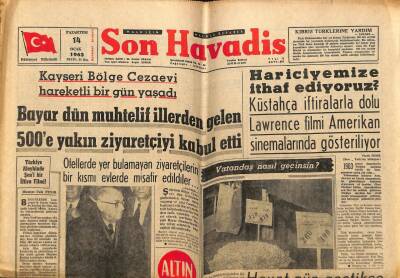 Son Havadis Gazetesi 14 Ocak 1963 - Kayseri Bölge Cezaevi Hareketli Bir Gün Yaşadı GZ74194 - 1