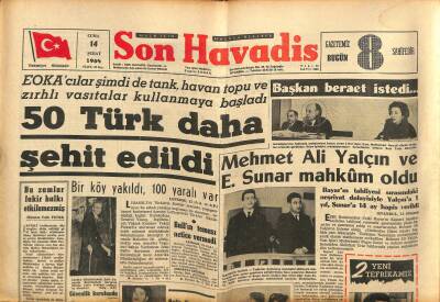 Son Havadis Gazetesi 14 Şubat 1964 - Misbah Uras Tahliye Edildi - Mehmet Ali Yalçın Ve E.Sunar Mahkûm Oldu GZ123943 - 1