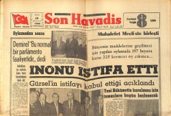 Son Havadis Gazetesi 14 Şubat 1965 - İnönü İstifa Etti - Sıtkı Ulay'ın Sözleri Tepki İle Karşılandı GZ158793 - Gökçekoleksiyon