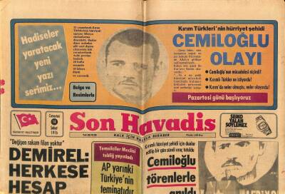 Son Havadis Gazetesi 14 Şubat 1976 - Cemiloğlu Törenlerle Anıldı GZ69457 - 1