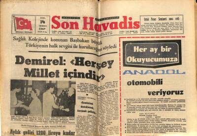 Son Havadis Gazetesi 14 Temmuz 1967 - Galatadaki Genel Evler Kapatıldı GZ74102 - 1