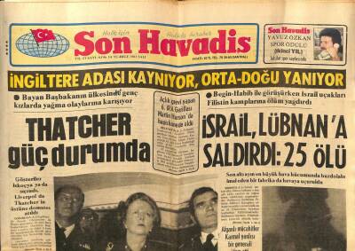 Son Havadis Gazetesi 14 Temmuz 1981 - İsrail , Lübnana Saldırdı 25 Ölü GZ69809 - 2