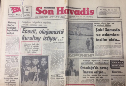 Son Havadis Gazetesi 15 Ağustos 1971 - Ecevit Olağanüstü Kurultay İstiyor - GZ12123 - 2