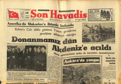 Son Havadis Gazetesi 15 Aralık 1966 - Donanmalarımız Kıbrıs İçin Akdenize Açıldı GZ59534 - 1