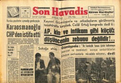 Son Havadis Gazetesi 15 Ekim 1962 - Karaosmanoğlu CHPden İstifa Etti GZ65382 - 1