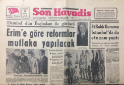 Son Havadis Gazetesi 15 Eylül 1971 - Demirel Dün Başbakan İle Görüştü - GZ12192 - 2