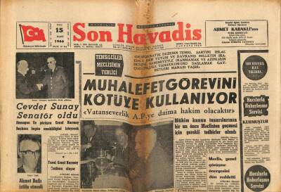 Son Havadis Gazetesi 15 Mart 1966 - Cevdet Sunay Senatör Oldu GZ77421 - 1