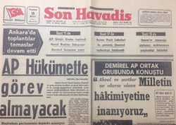 Son Havadis Gazetesi 15 Mart 1971 - AP Hükümette Görev Almayacak - GZ12163 - 2