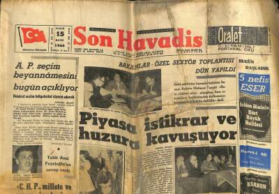 Son Havadis Gazetesi 15 Mayıs 1966 - Zeki Müren Halk İçin Konser Verecek GZ59373 - 1