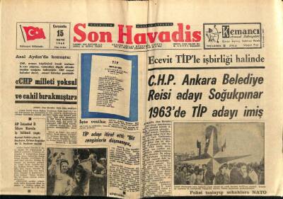 Son Havadis Gazetesi 15 Mayıs 1968 - Ecevit TİPle İşbirliği Halinde GZ65335 - 2