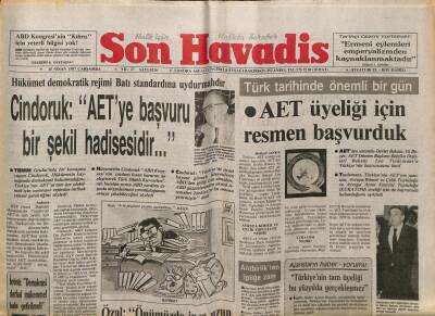 Son Havadis Gazetesi 15 Nisan 1987 - Cindoruk AETye Başvuru Bir Şekil Hadisesidir GZ99085 - 1
