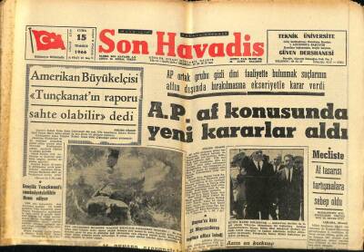 Son Havadis Gazetesi 15 Temmuz 1966 - A.P. Af Konusunda Yeni Kararlar Aldı GZ65502 - 1