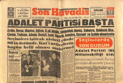 Son Havadis Gazetesi 16 Ekim 1961 - Adalet Partisi 183 Milletvekilliği Aldı GZ74191 - 1