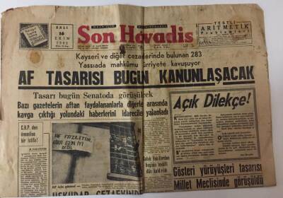 Son Havadis Gazetesi 16 Ekim 1962 - Af Tasarısı Bugün Kanunlaşacak GZ26447 - 1