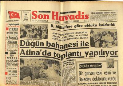 Son Havadis Gazetesi 16 Eylül 1964 - Birleşmiş Milletler Göre Kıbrısa Abluka Kaldırıldı GZ59402 - 1