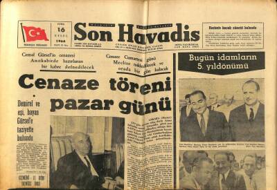 Son Havadis Gazetesi 16 Eylül 1966 - Gürselin Naaşı Buzdolabında GZ80559 - 1