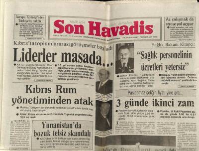 Son Havadis Gazetesi 16 Eylül 1988 - Kıbrıs Rum Yönetiminden Atak GZ65551 - 1