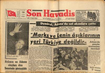 Son Havadis Gazetesi - 16 Kasım 1966 - Adanada Gençler Komünizmi Lanetledi - Muhammed Clayın Zaferi GZ124243 - 1