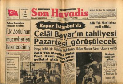 Son Havadis Gazetesi 16 Mart 1963 - Fatih Rüştü Zorlunun Mücevherleri Hazinede İmiş GZ74031 - 1