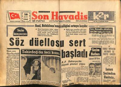 Son Havadis Gazetesi 16 Mayıs 1966 - Söz Düellosu Sert Başladı GZ99048 - 1