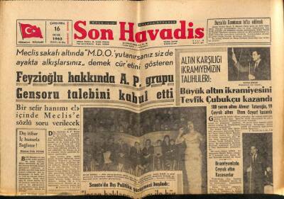 Son Havadis Gazetesi 16 Ocak 1963 - CHP Grubu Affı Yılan Hikayesine Döndürdü GZ74168 - 1