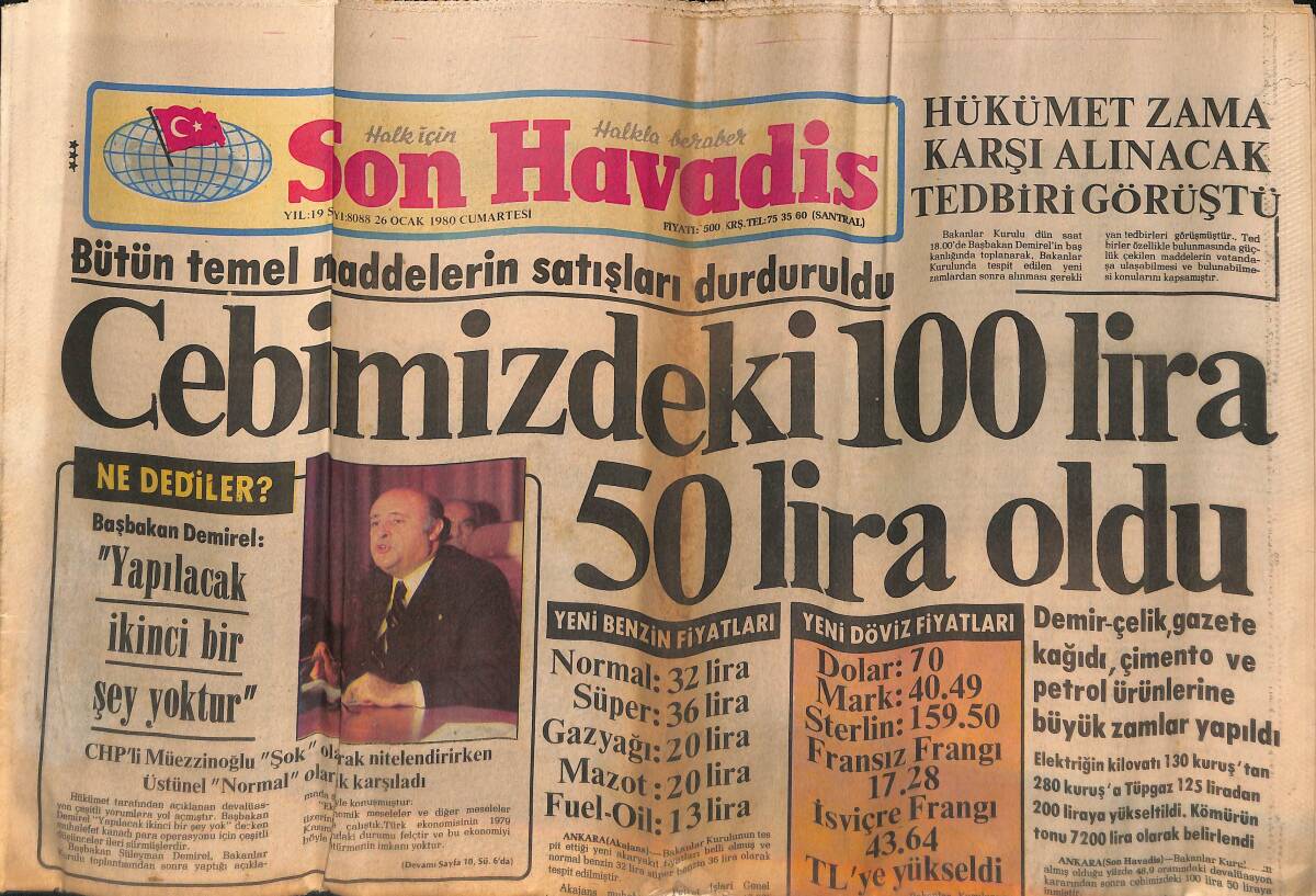 Son Havadis Gazetesi 16 Ocak 1980 - 31. Araç Çekilişi Taksim Belediye Gazinosunda Yapıldı - Dur İhbarına Uymayan Şüpheliler Öldürüldü GZ132328 - 1
