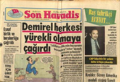 Son Havadis Gazetesi 16 Şubat 1980 - Demirel Herkesi Yürekli Olmaya Çağırdı GZ80478 - 1