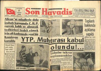 Son Havadis Gazetesi 17 Ağustos 1963 - Tıp Fakültesi İhtilafı İçin Komite Kuruldu GZ102138 - 1