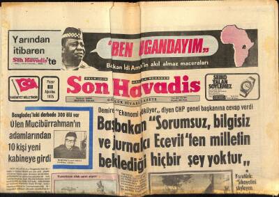 Son Havadis Gazetesi 17 Ağustos 1975 - Sophia Loren Büyük Anne - Elizabeth Taylor Hatıratını Yazıyor GZ124341 - 1