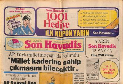 Son Havadis Gazetesi 17 Aralık 1978 - Aysel İpar Kesenin Ağzını İyice Açtı GZ90746 - 1