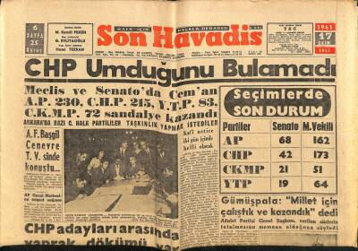 Son Havadis Gazetesi 17 Ekim 1961 - APli N. Aslan Tahliye Edildi GZ74192 - 1