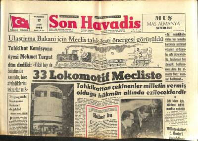 Son Havadis Gazetesi 17 Ekim 1963 - Örfi İdare İçin Hükümet Teklifi Meclise Getirildi GZ102104 - 2