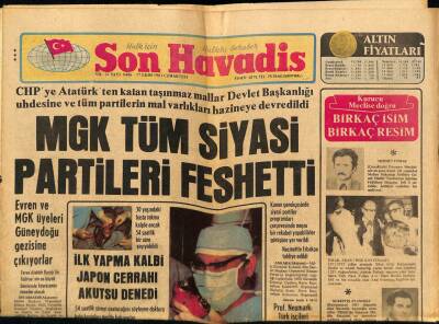 Son Havadis Gazetesi 17 Ekim 1981 - MGK Tüm Siyasi Partileri Feshetti GZ69091 - 2
