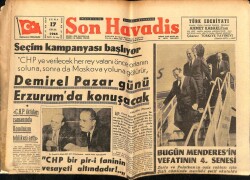 Son Havadis Gazetesi 17 Eylül 1965 - Bugün Menderesin Vefatının 4. Senesi GZ65637 - 2