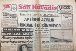 Son Havadis Gazetesi 17 Kasım 1973 - Demirele Ecevitte Hayır Dedi - GZ12797 - 2