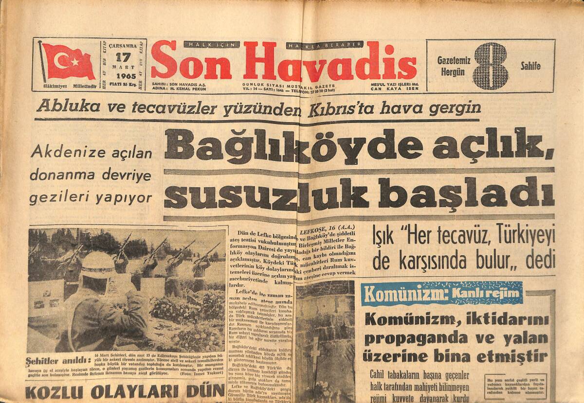 Son Havadis Gazetesi 17 Mart 1965 - Aşık Veysel'in Son Şiirini Yıldız Tezcan Plâğa Okuyor GZ158808 - 1