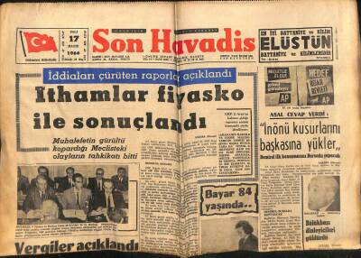 Son Havadis Gazetesi 17 Mayıs 1966 - Celal Bayar 84 Yaşında GZ99047 - 1