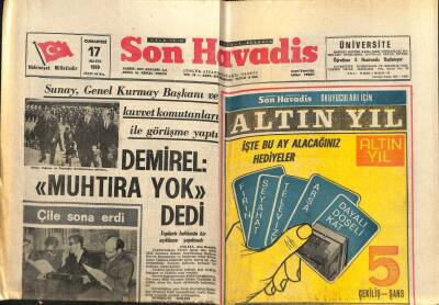 Son Havadis Gazetesi 17 Mayıs 1969 - Bir Devre Adını Veren Başbakan Menderes GZ80458 - 1