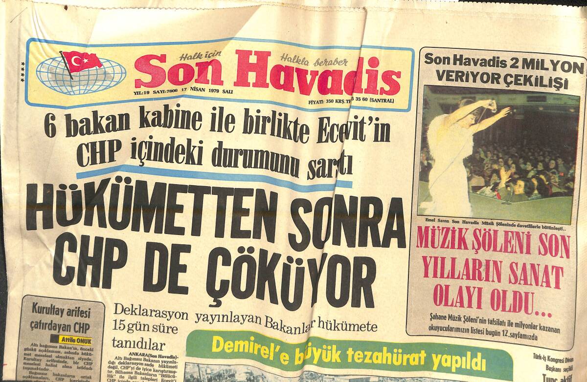 Son Havadis Gazetesi 17 Nisan 1979 - Emel Sayın Son Havadis Müzik Şöleninde Davetlilerle Bütünleşti - Gönül Yazar 350 Okuyucumuza Şans Dağıttı GZ143083 - 1