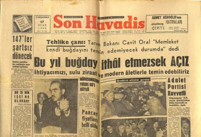 Son Havadis Gazetesi 17 Ocak 1962 - Bu Yıl Buğday İthal Etmezsek Açız GZ59387 - 1